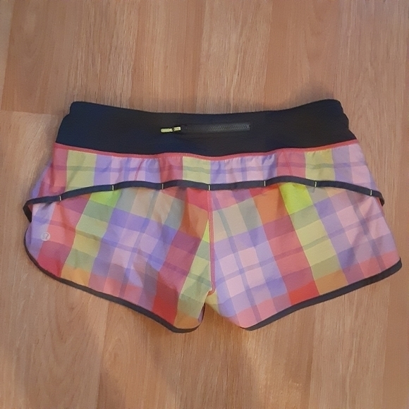 Lululemon Run Speed shorts 2",Foxy plaid/passion pink,8 - Picture 8 of 10